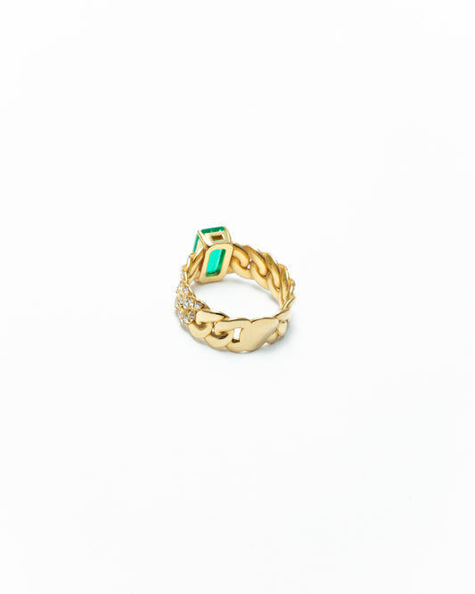 Emerald Chain Ring