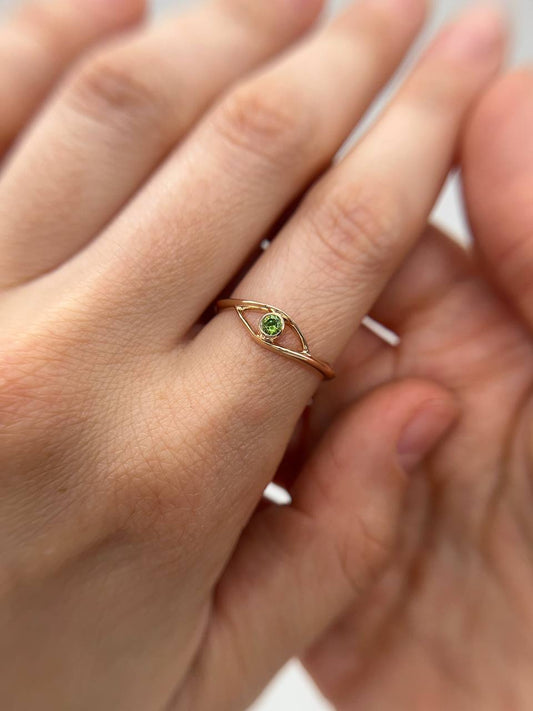 Demantoid Eye Ring