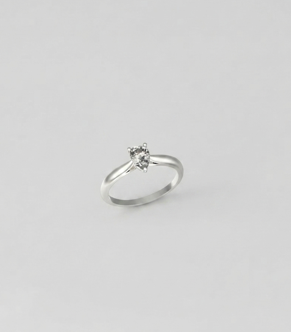 Pear 0,35 ct Lab-diamond Ring