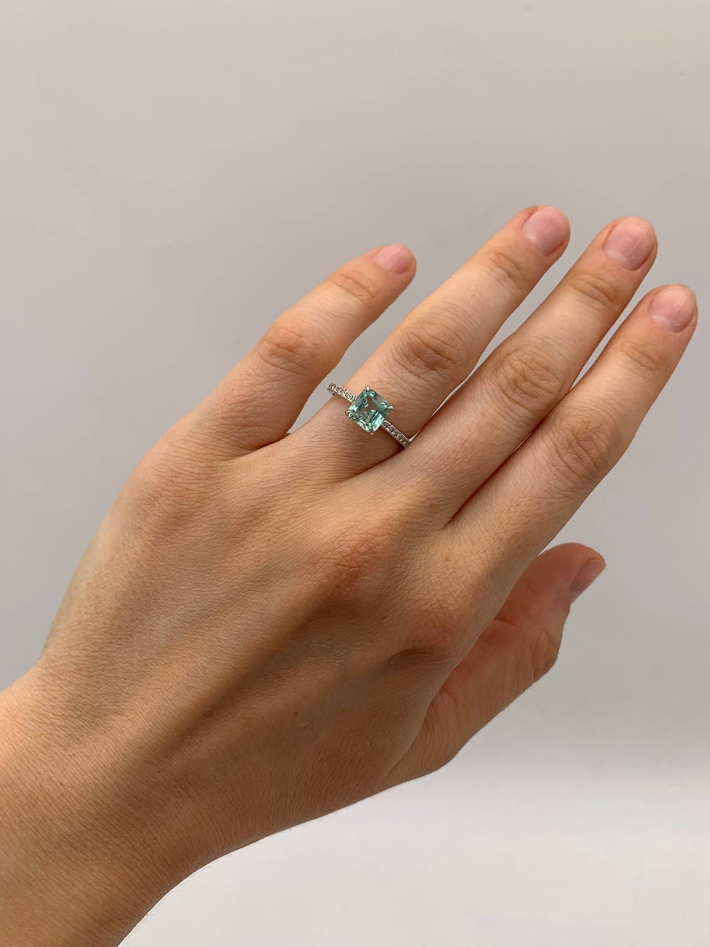 Light Emerald Pave Ring