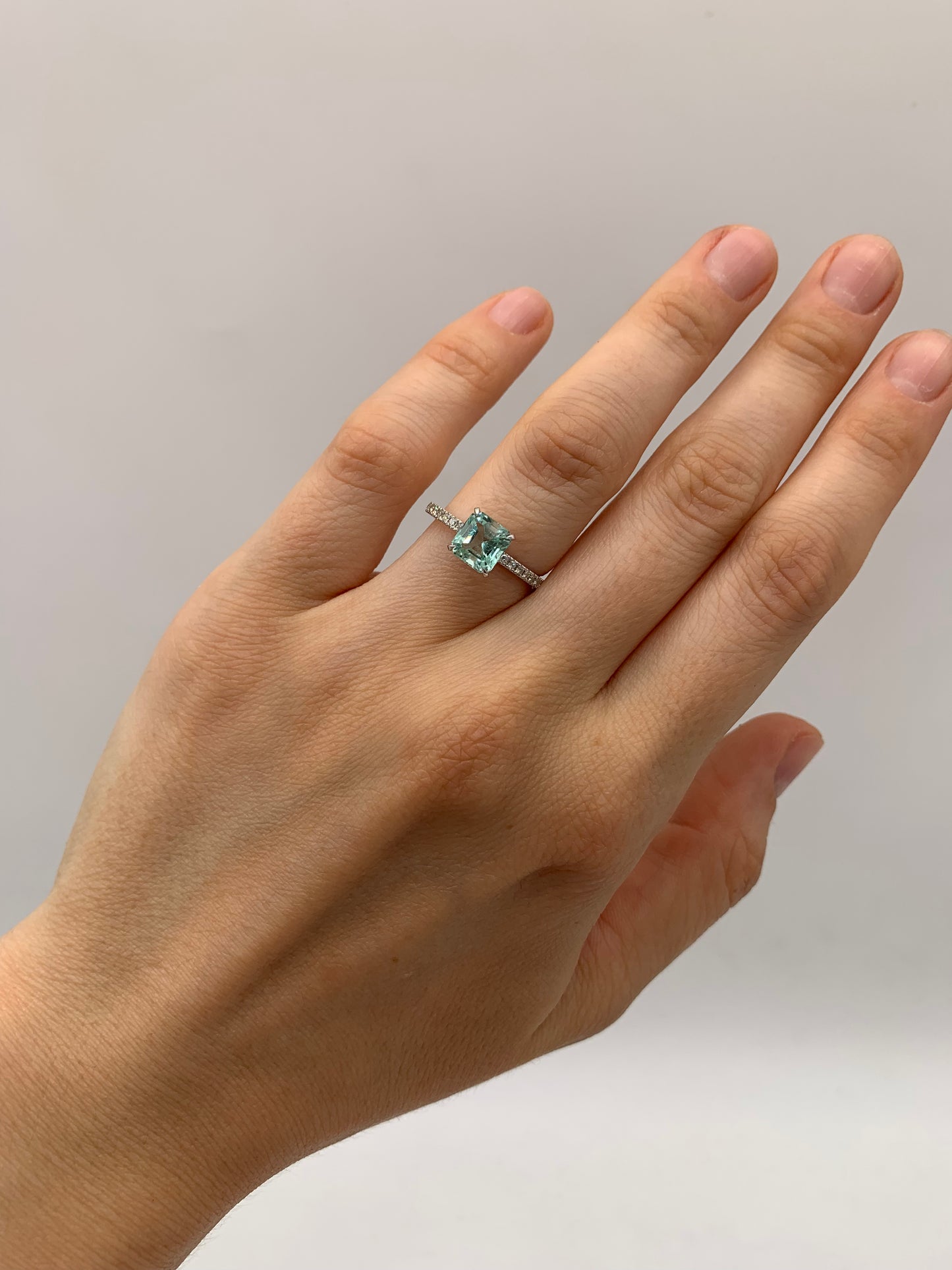 Light Emerald Pave Ring