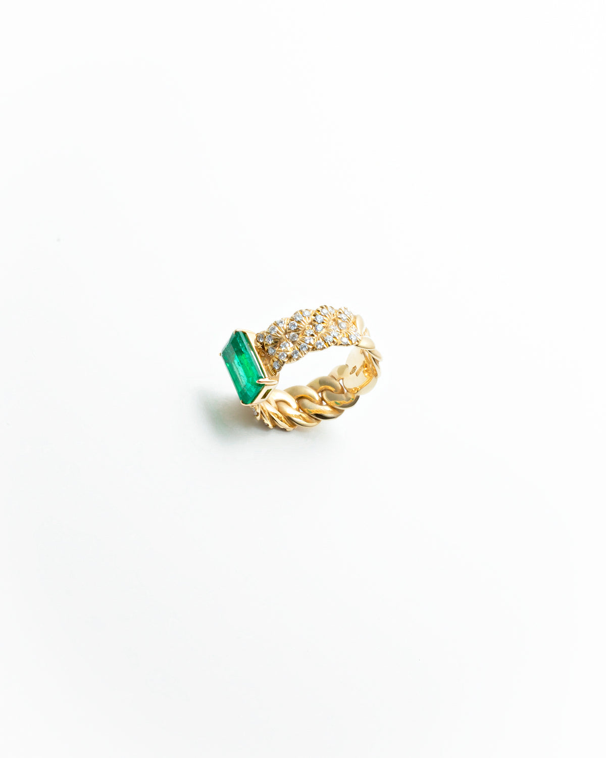Emerald Chain Ring