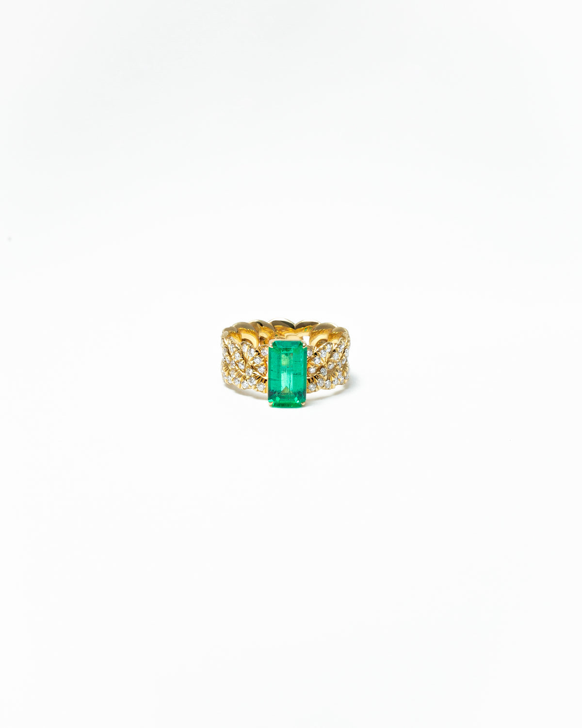 Emerald Chain Ring
