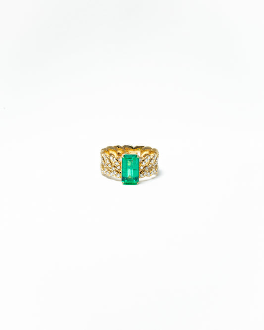 Emerald Chain Ring
