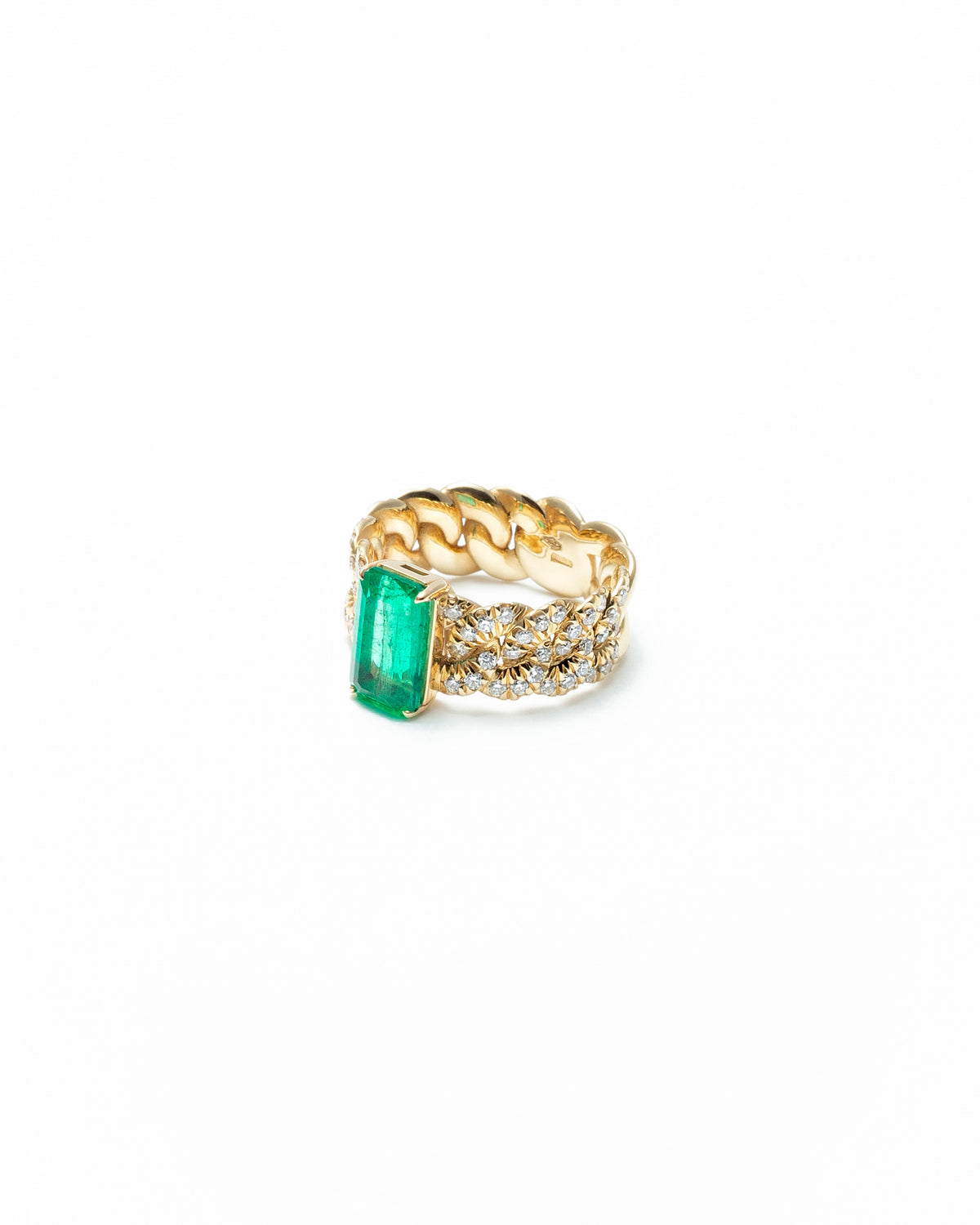 Emerald Chain Ring