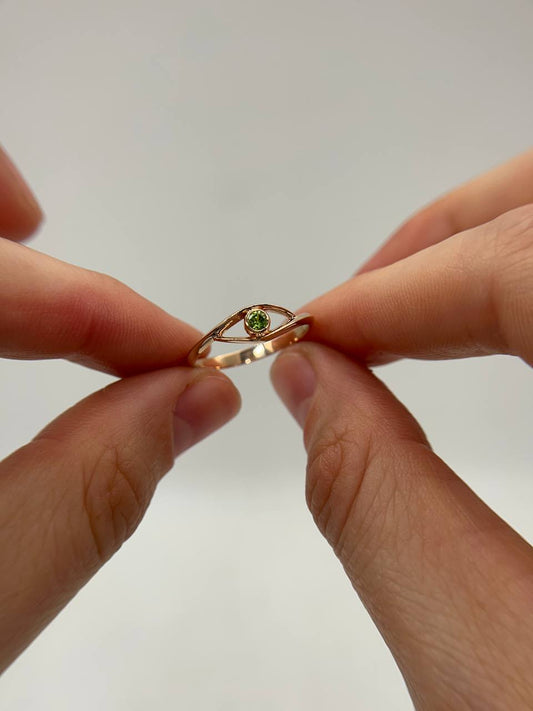 Demantoid Eye Ring