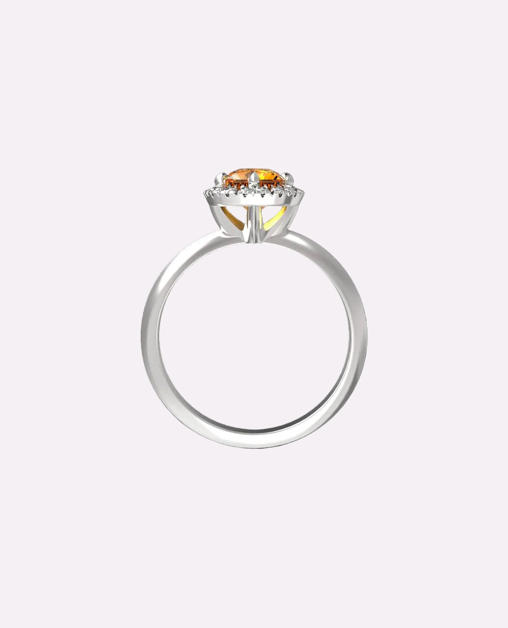 Spessartine Halo Ring