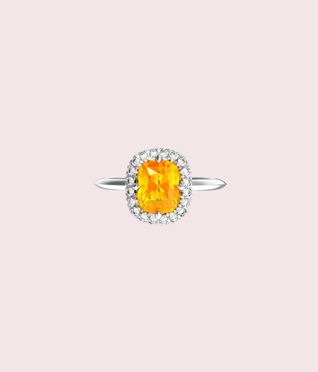 Spessartine Halo Ring