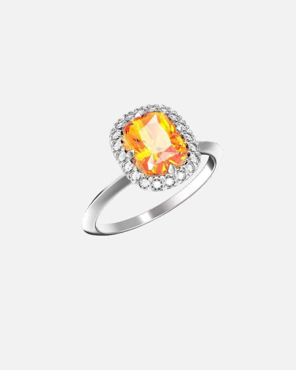 Spessartine Halo Ring