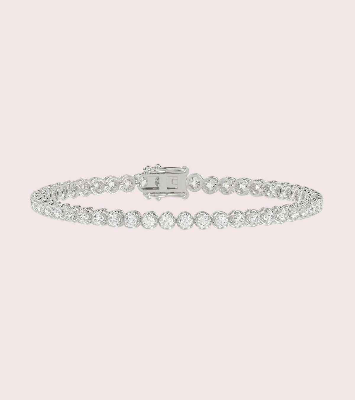 Tennis bracelet lab-diamonds frame setting